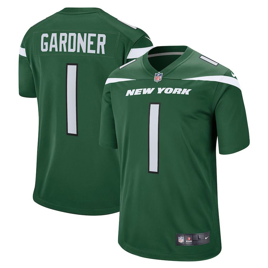 Men New York Jets 1 Ahmad Sauce Gardner Nike Green Player Game NFL Jersey